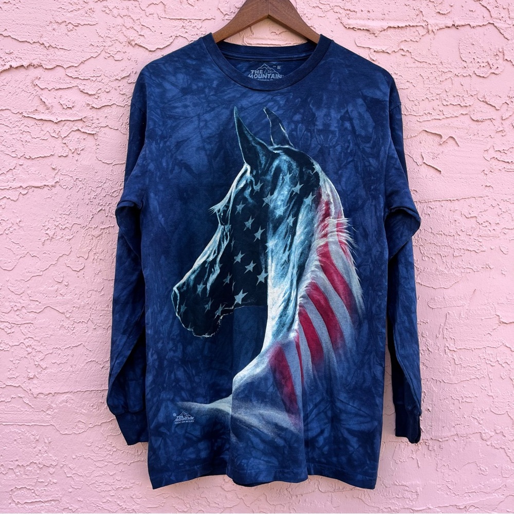 The Mountain Tie Dye Stars and Stripes Horse USA America Size Medium